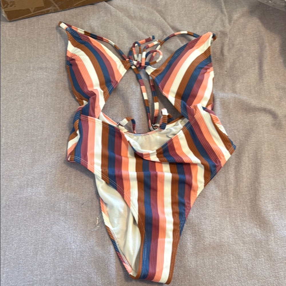 Striped Multicolor One-Piece Swimsuit